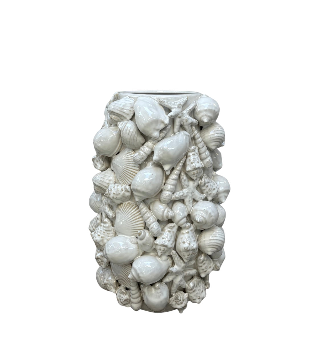 Beach Shell Vase White