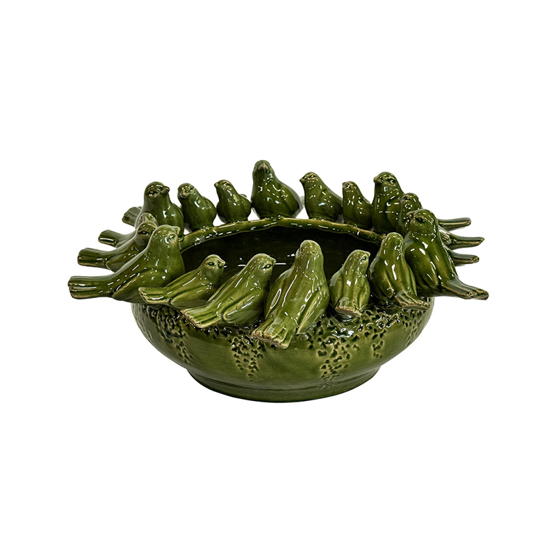 Ceramic Bowl Bird Green
