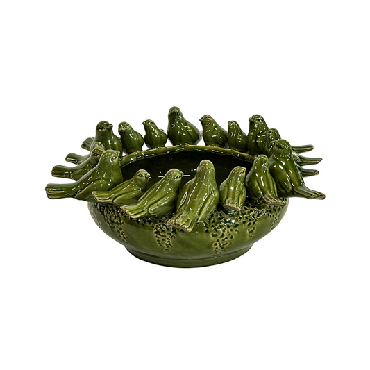 Ceramic Bowl Bird Green