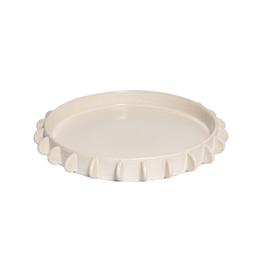 Ceramic Disc Tray White Small