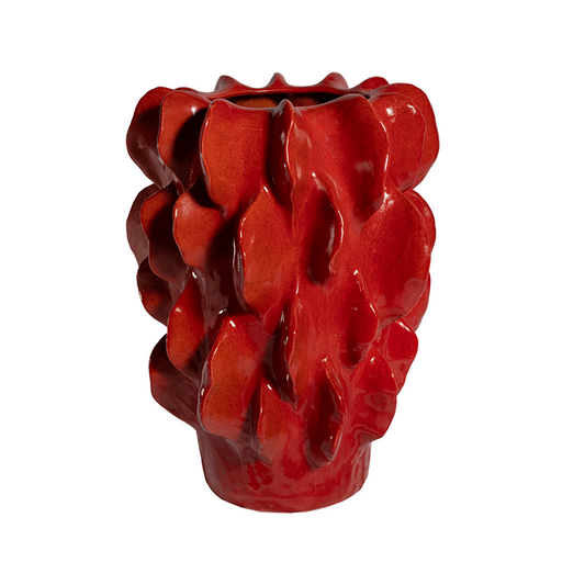 Ceramic Red Fire Vase
