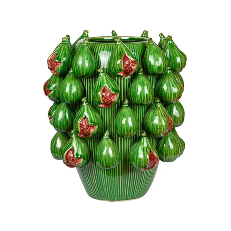 Large Dark Green Fig Vase