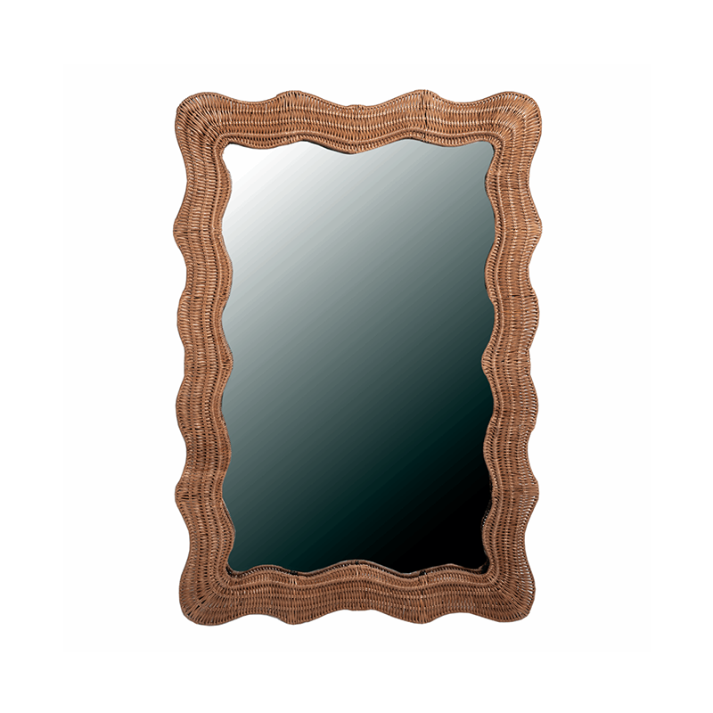 Rattan Mirror Brown Large