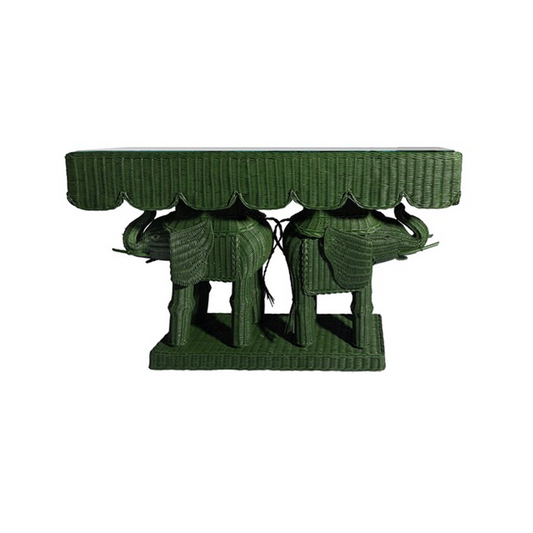 Rattan Elephant Console