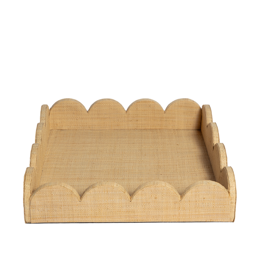 Scalloped Raffia Tray