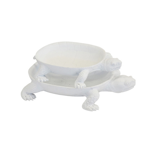Turtle Platter S/2 White
